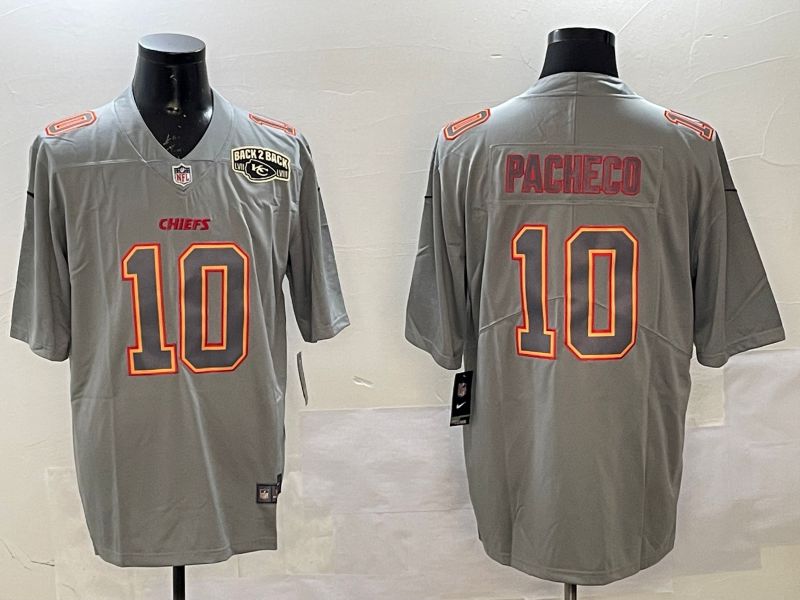Men Kansas City Chiefs #10 Pacheco Grey 2025 Nike Vapor Limited NFL Jersey style 2104->kansas city chiefs->NFL Jersey